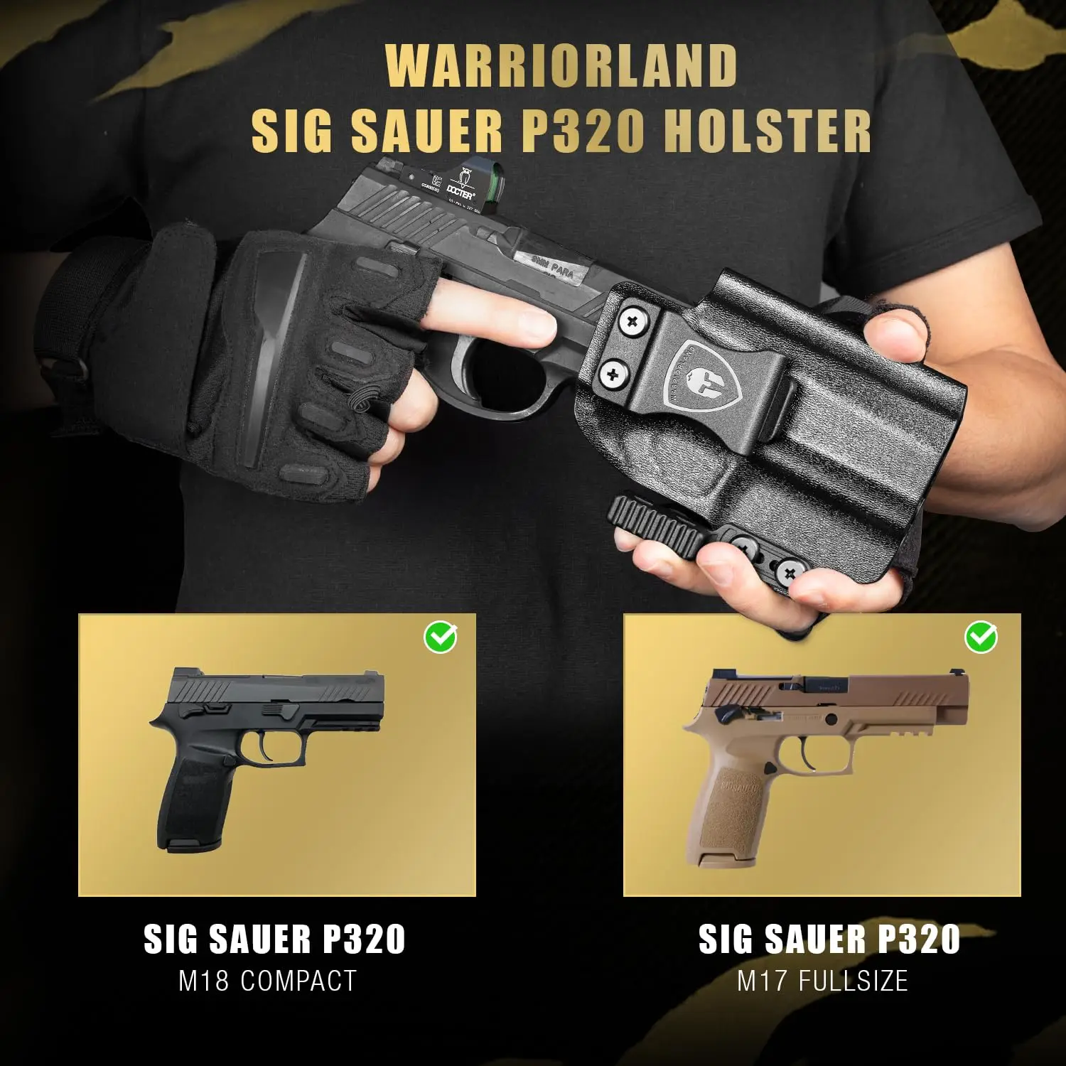 

Only For Sig P320 M18 Compact,IWB Kydex Holster with Claw,Outdoor Cases Warriorland Right hand