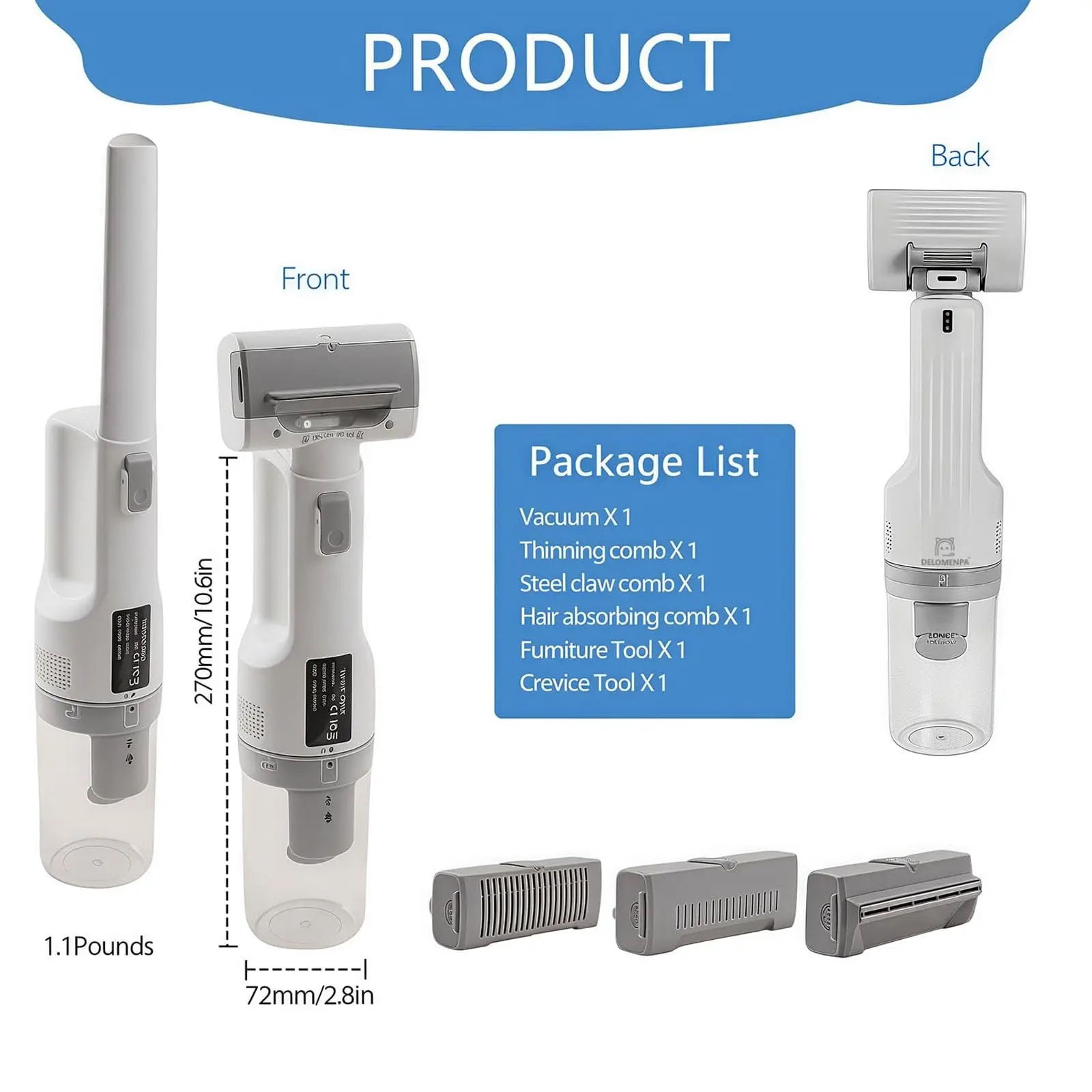 Deshedding Brush And Vacuum Suction Grooming Tool For Pets_voghion.com