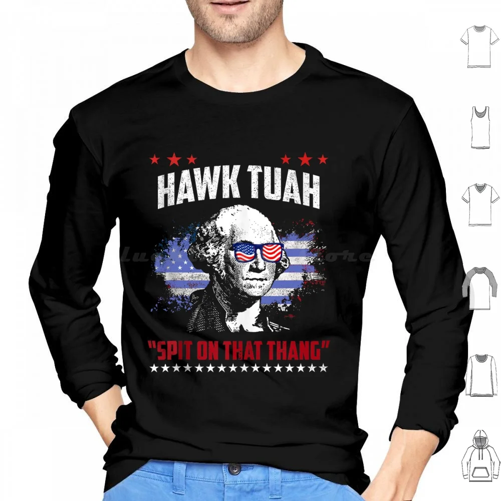 Hawk Tush 2024 Spit On That Thing Hoodies Long Sleeve Hawk Tuah Spit Thang Tank Top Tush Thing Meme Girl Viral Hawktuah