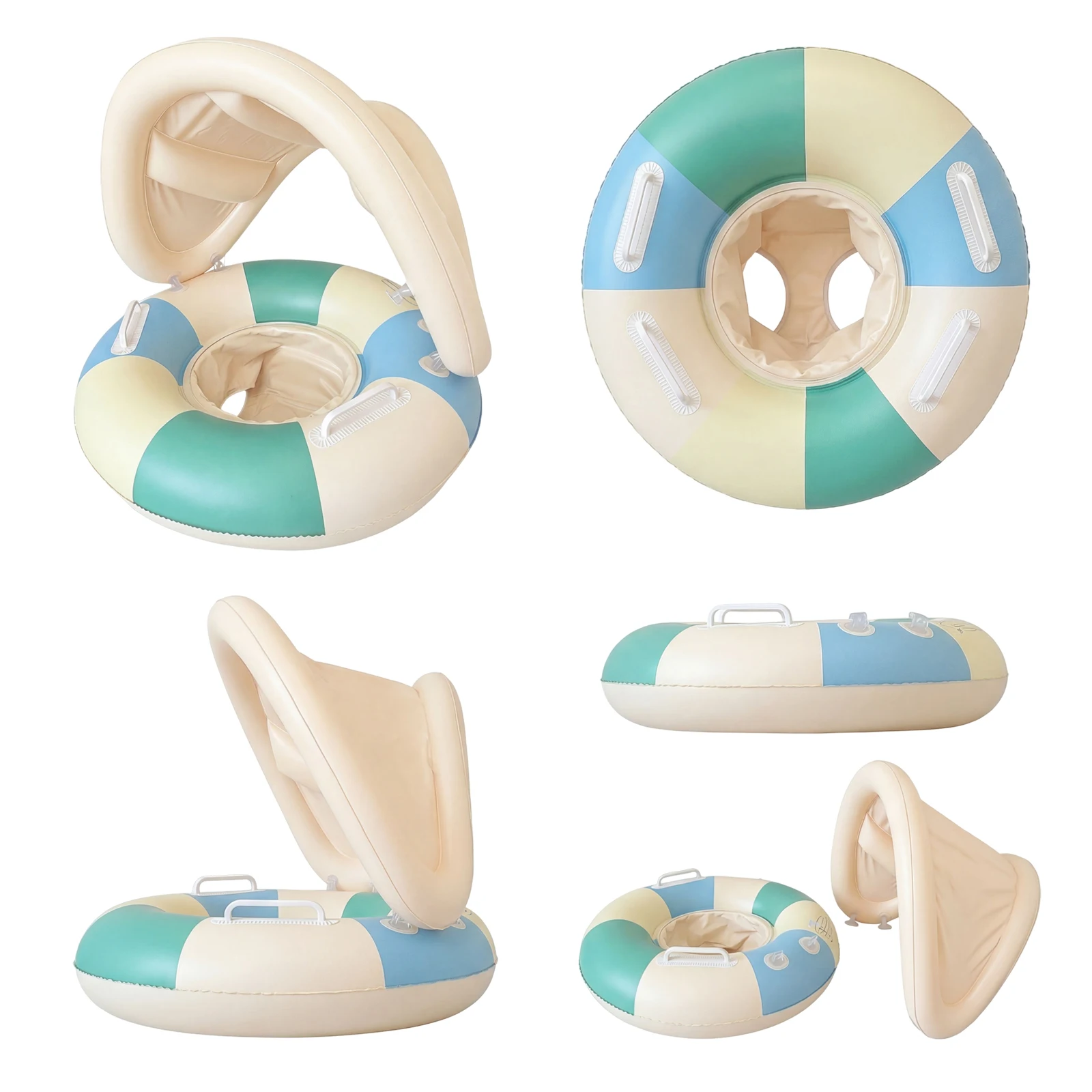 Baby Swimming Ring Inflatables Reusable Foldable Safety Seat Portable Sun Protection Rings for Summer Water Fun Play Use