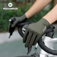 Guantes de ciclismo ROCKBROS antideslizantes para hombre y mujer, guantes para bicicleta de montaña y carretera, transpirables, para gimnasio, Fitness, pesca, bicicleta, carreras
