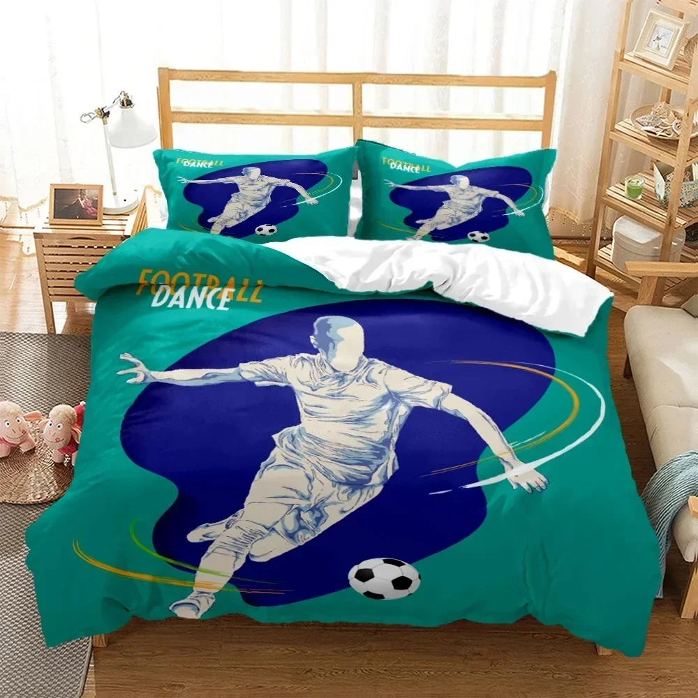 

3D Football Duvet Cover Soccer Football Digital Print Polyester Bedding Sets Child Kids Covers Boys Bed Linen Set Teens