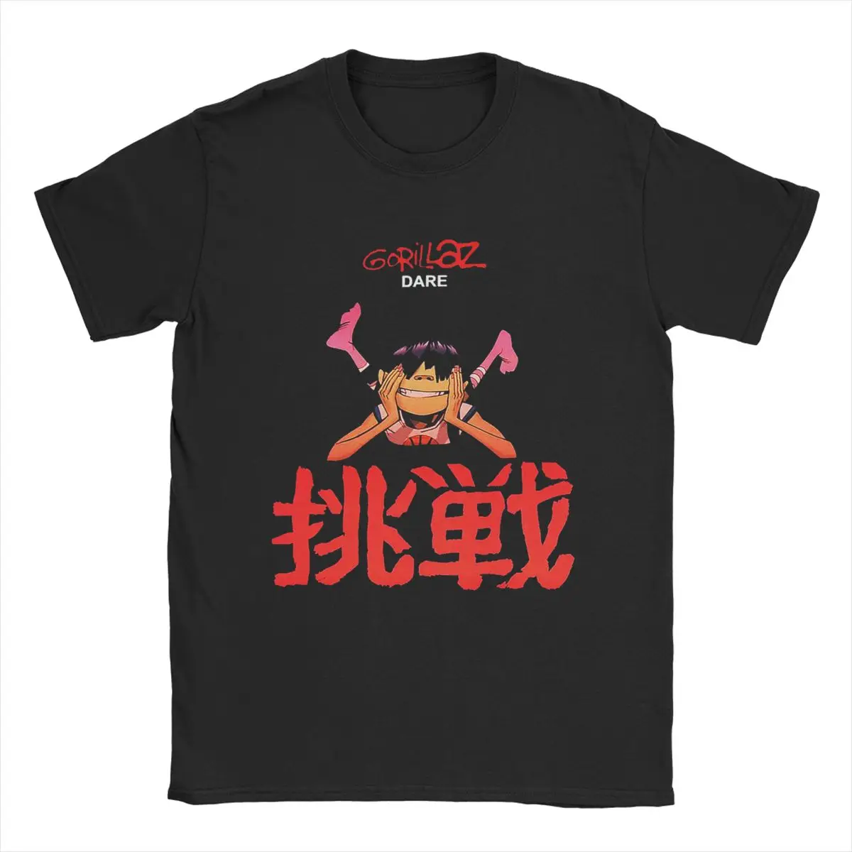 Men T-Shirts Gorillaz Funny Pure Cotton Tee Shirt Short Sleeve T Shirts Crewneck Clothes 4XL 5XL