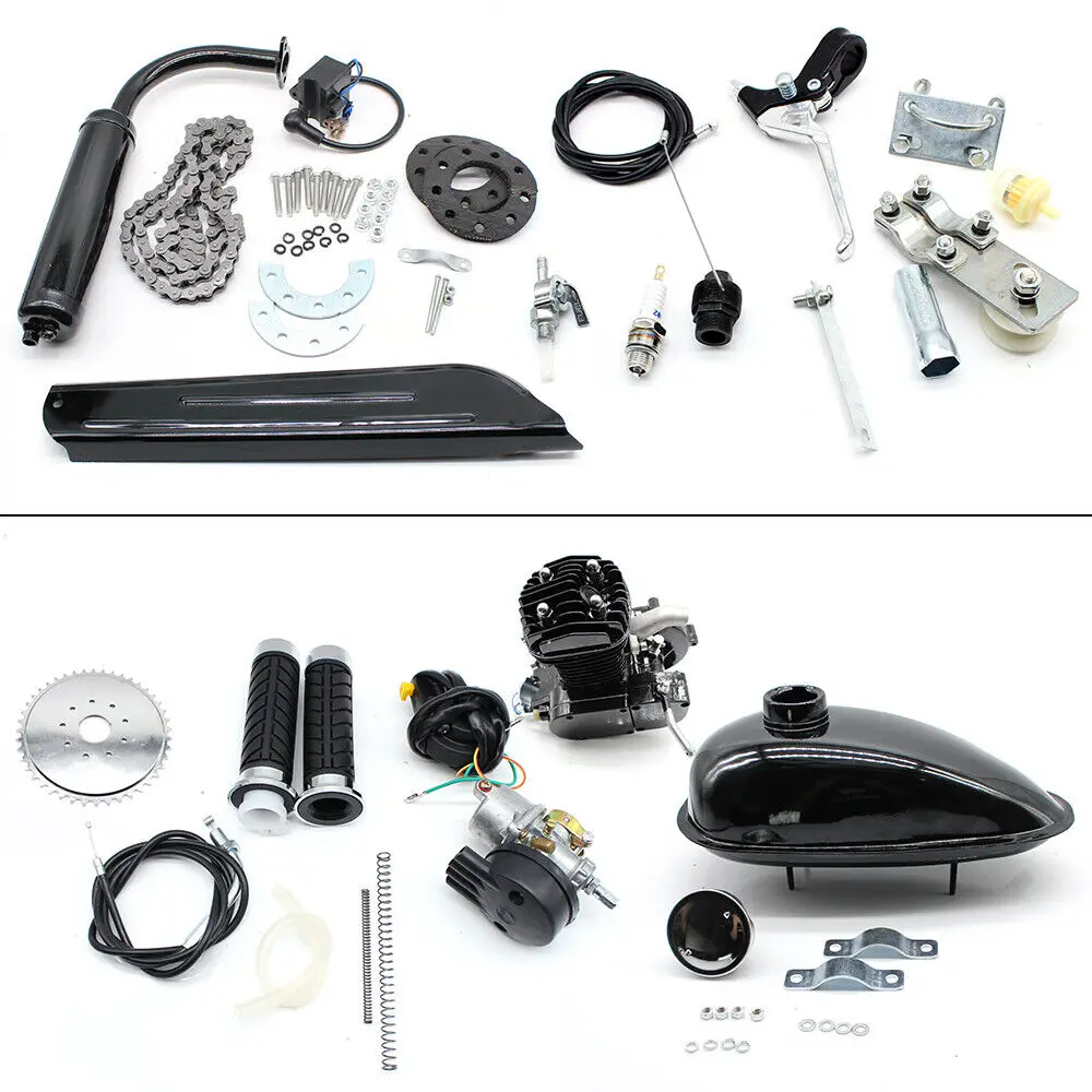 2-takt benzine motorfiets motorkit, enkelcilinder, luchtgekoeld, laag geluidsniveau, lage trillingen, max. snelheid 38 km/u, voor gemotoriseerde fietsen