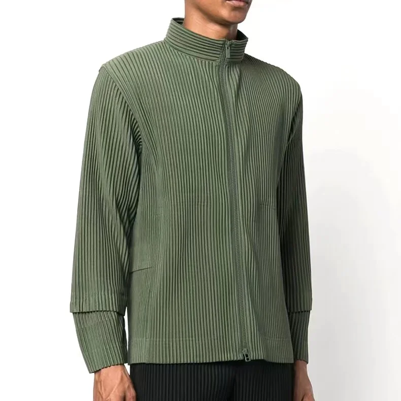 

Hanrted Tee times Heat Pred Japanese Sle Casual Sweatirt Zipper Jaet Men's Patchwork Sve Stand Collar Jaet