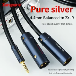 Xangsane four core pure silver 4.4mm balanced dual 2XLR male and female audio cable HiFi sound card mixer radio recording cable