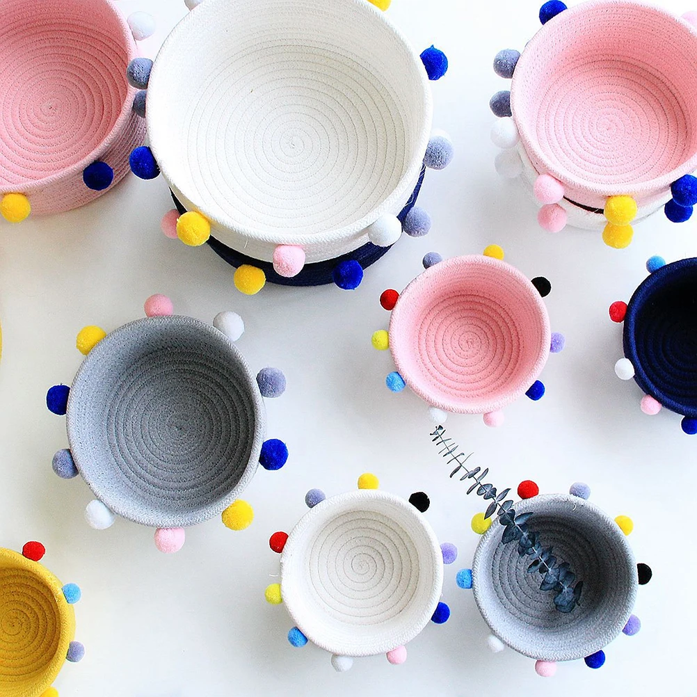 Cotton Rope Basket Storage Baskets Woven Fabric Bedroom Sundries Container Home ganization Hamper Modern Style