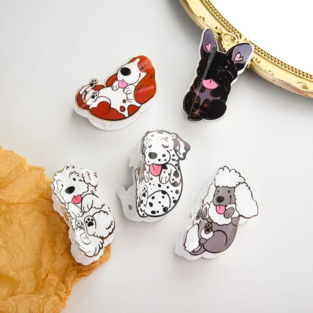 Cute Pet Dog Cute Puppy Hair Grab Dalmatian Poodle Hairpin Cartoon Hair Claw Headwear Geometry Acrylic Shark Clip Female