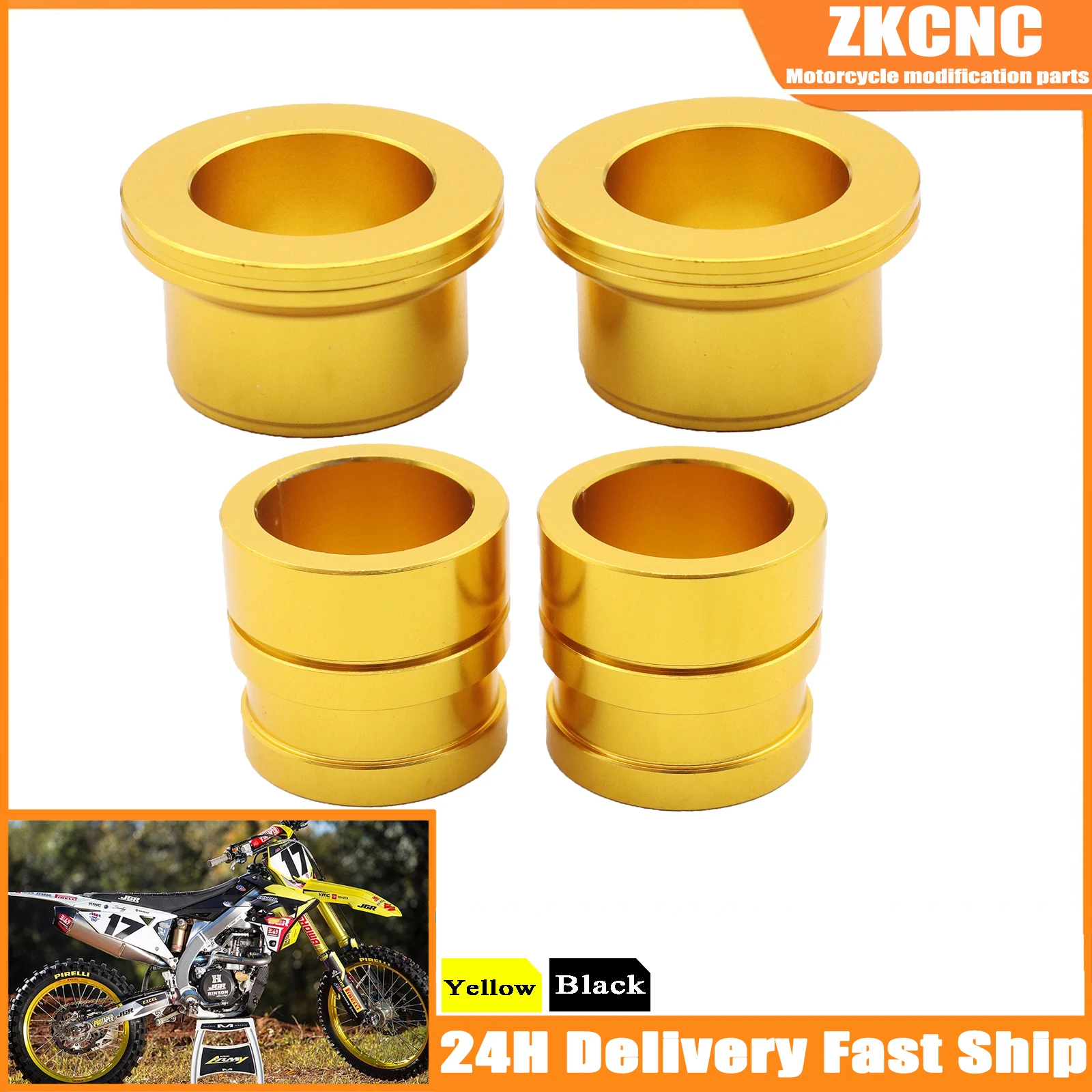 Motorcycle CNC Front Rear Wheel Hub Spacer For Suzuki RMZ250 RMZ450 RM Z250 Z450 RMX450Z RMX 450Z 2007-2015 2016 2017 2018 2019