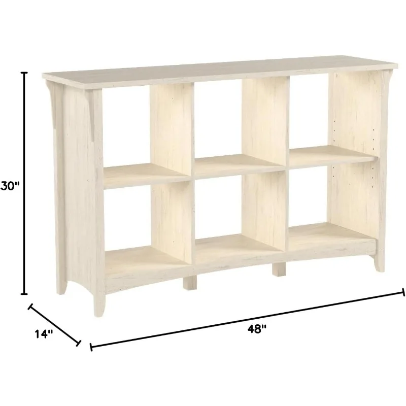 เฟอร์นิเจอร์ Salinas 6 Cube Organizer สีขาวโบราณ, Office Storage Solution, Home Organizer พร้อมชั้นวางแบบเปิด, Compact Un