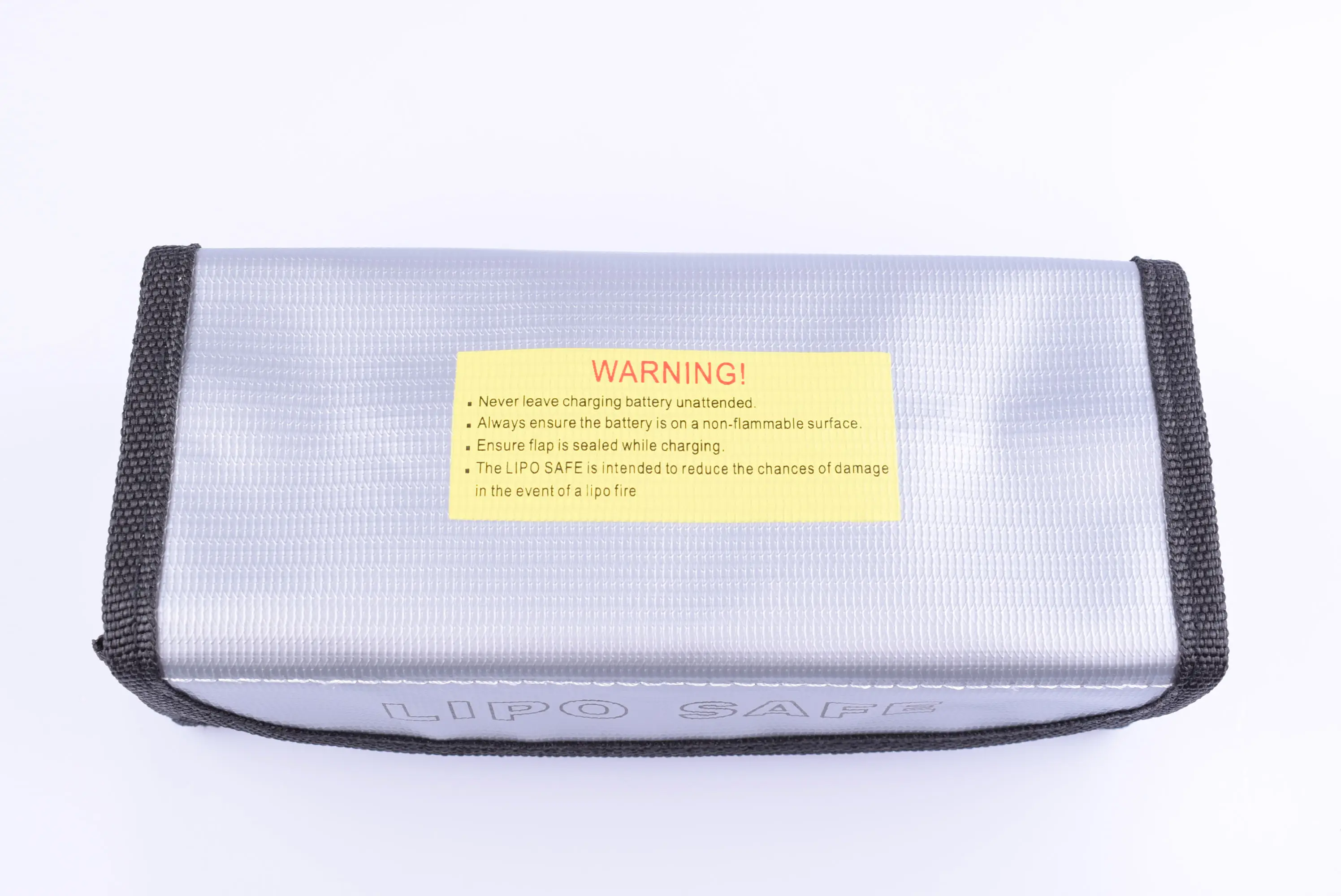 1pcs Black Silver Fireproof Explosion proof Lipo Battery Safe Bag Lipo Battery Guard Safe Bag（185x75x60mm）