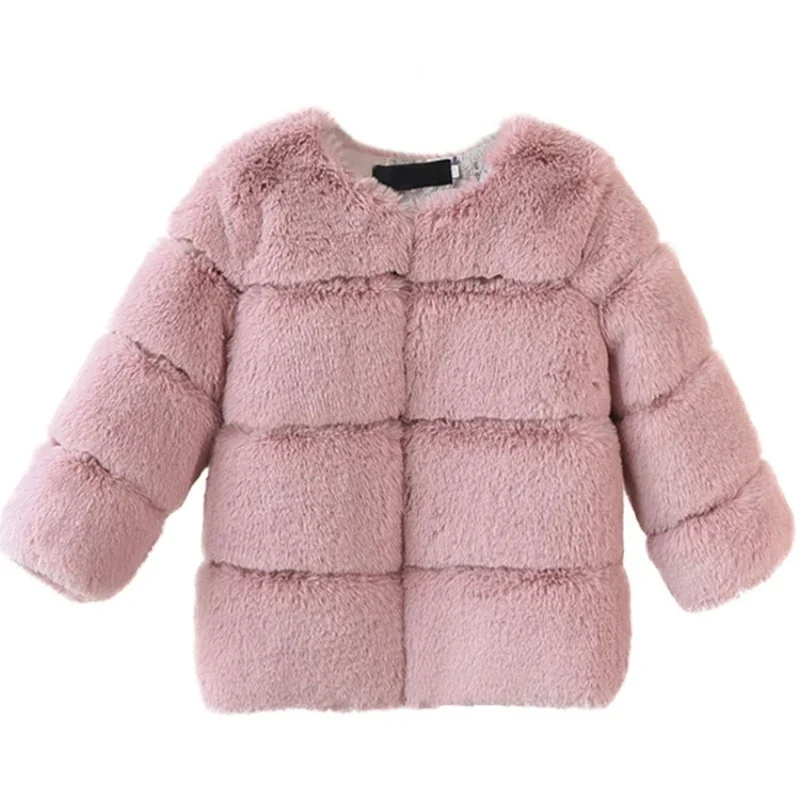 Coat Jacket Girls Cotton Windbreak Outwear 2025 Pink Synthesis Fur Warm Thicken Winter Skiwear Children's Clothing