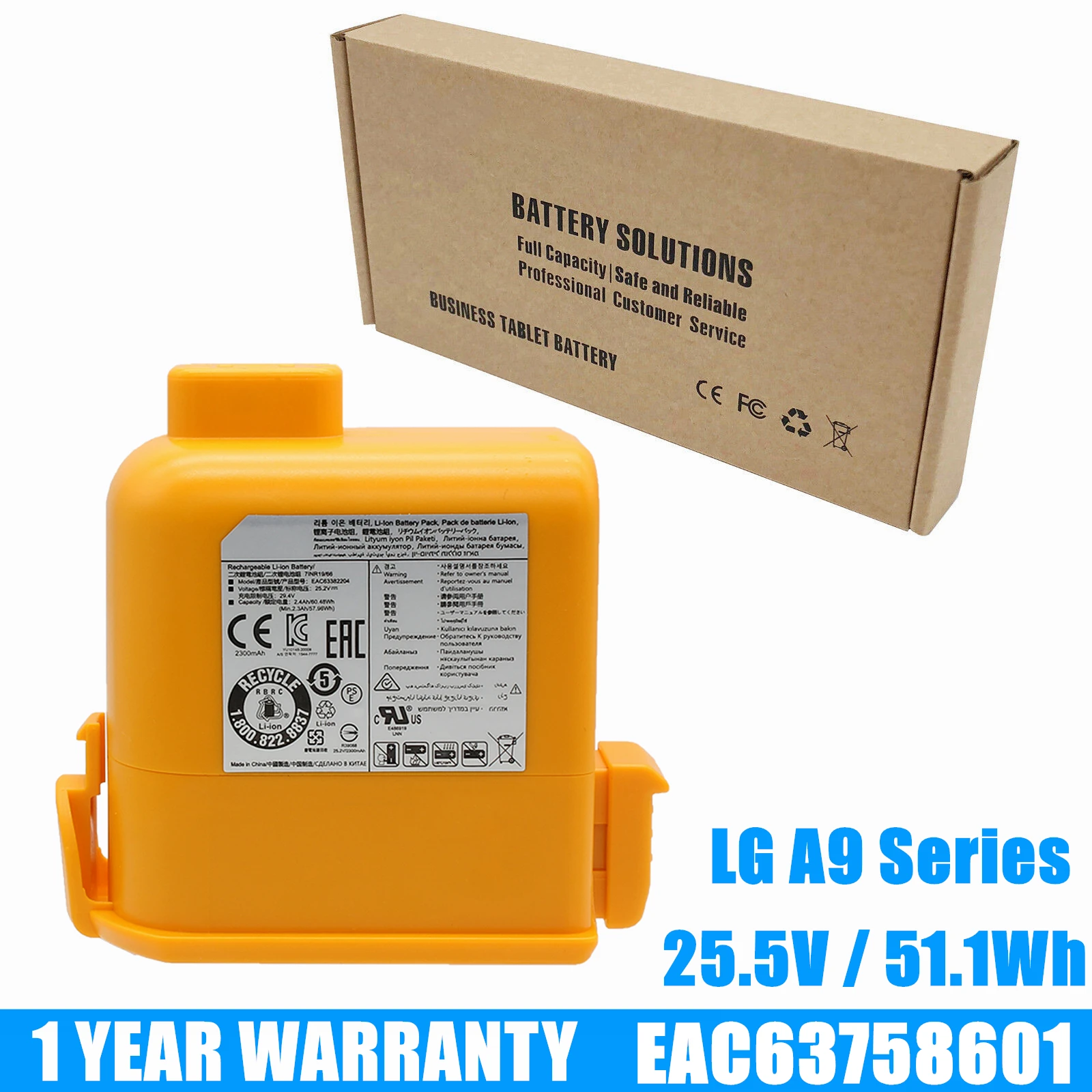 OEM Genuine Battery EAC63758601 EAC63382201 EAC63382202 For LG CordZero A9, A9K A9MAX A916 A905 A906 A907 A912  A9S