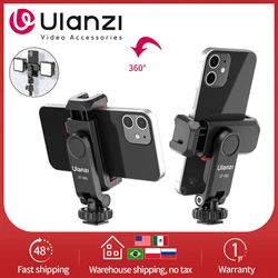 Ulanzi ST-06S Phone Holder Mount Clamp Clip Horizontal and vertical Shooting for Smartphone Cold Shoe Mount Video Light Mic