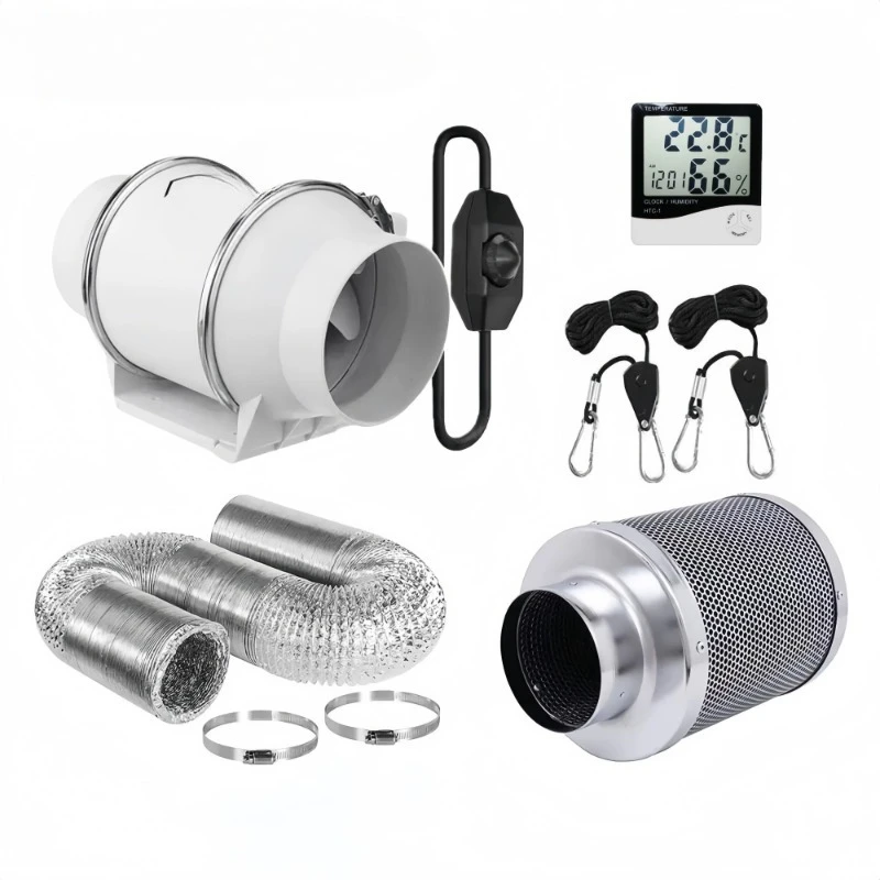 4/6/8-inch infinite speed regulating pipeline fan carbon canister filter set