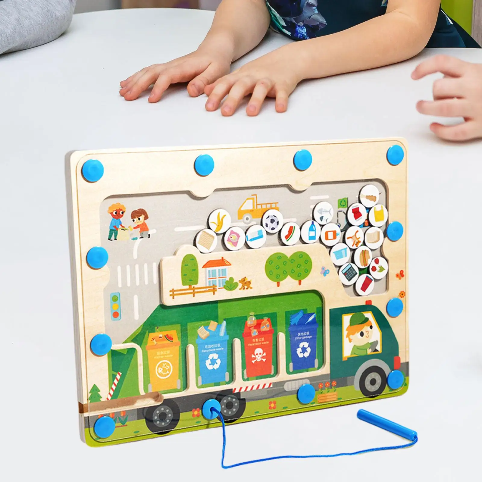 Garbage Classification Busy Board Toy Children Learning Board for Travel Toy