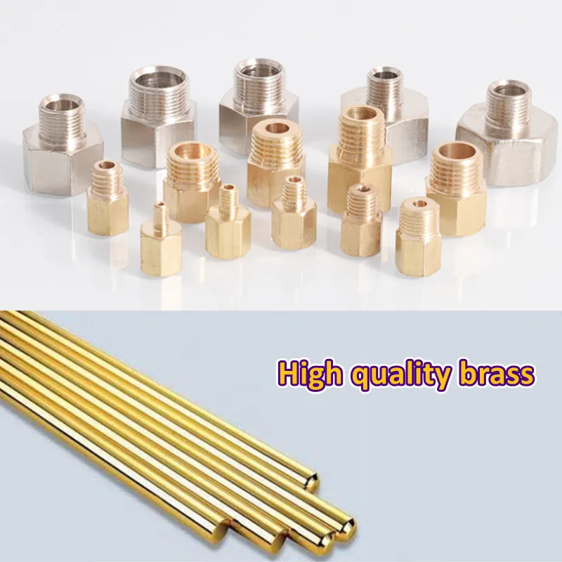 M14*1.5 M20*1.5 M10 16 22 Brass Pipe Hex Nipple Fitting Quick Coupler Adapter 1/8 1/4 1/2 Pressure gauge conversion copper joint