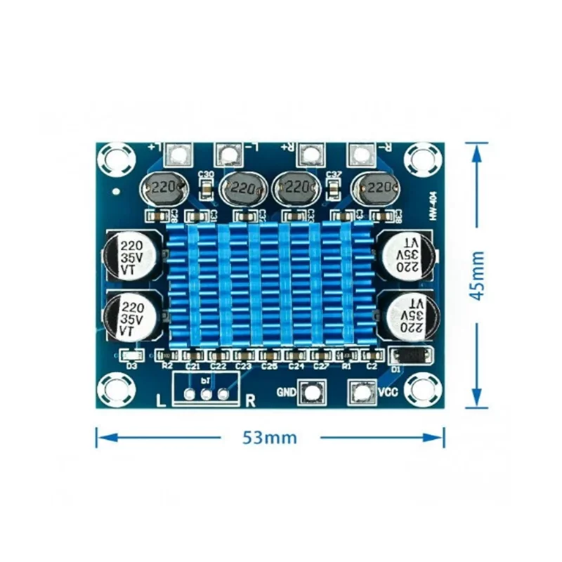 1PCS XH-A232 D class digital audio power amplifier board high-definition module is powered by 12-24V and outputs 30W*2