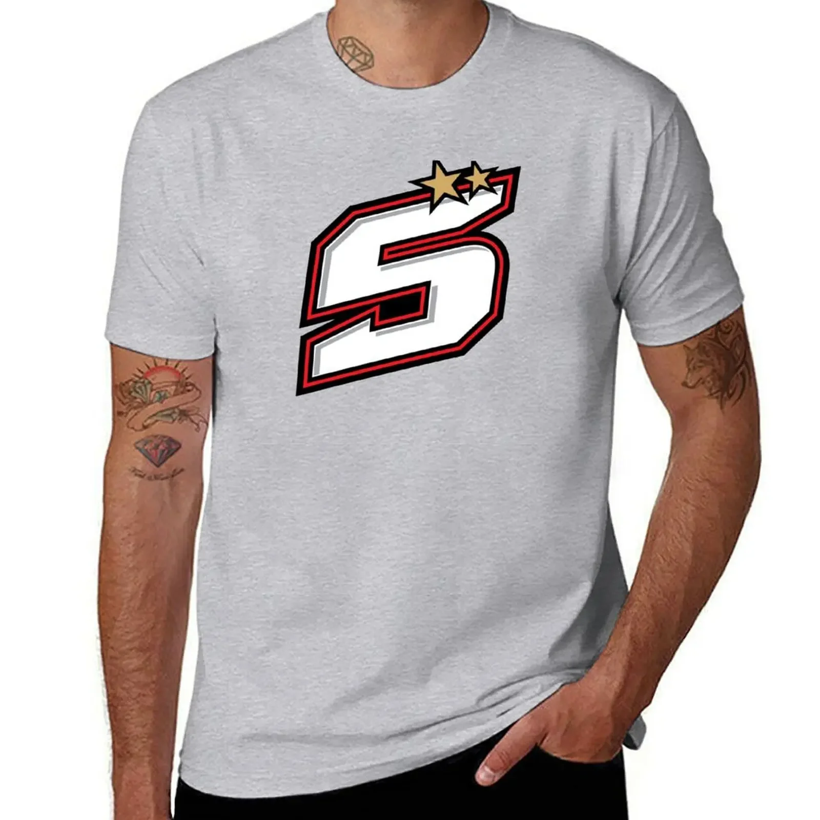 Johann Zarco Number 5 T-shirt heavyweights sublime blacks mens plain t shirts