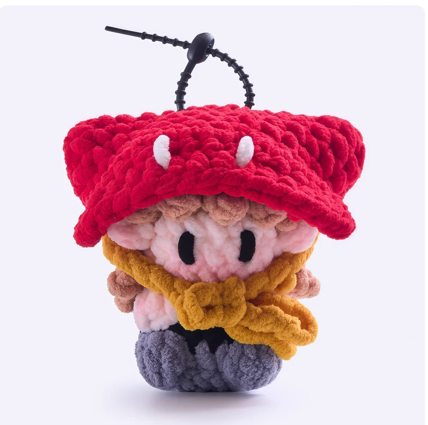 Star-themed gummy candy-shaped handmade crocheted plush doll keychain, concert support merchandise material package keychain.