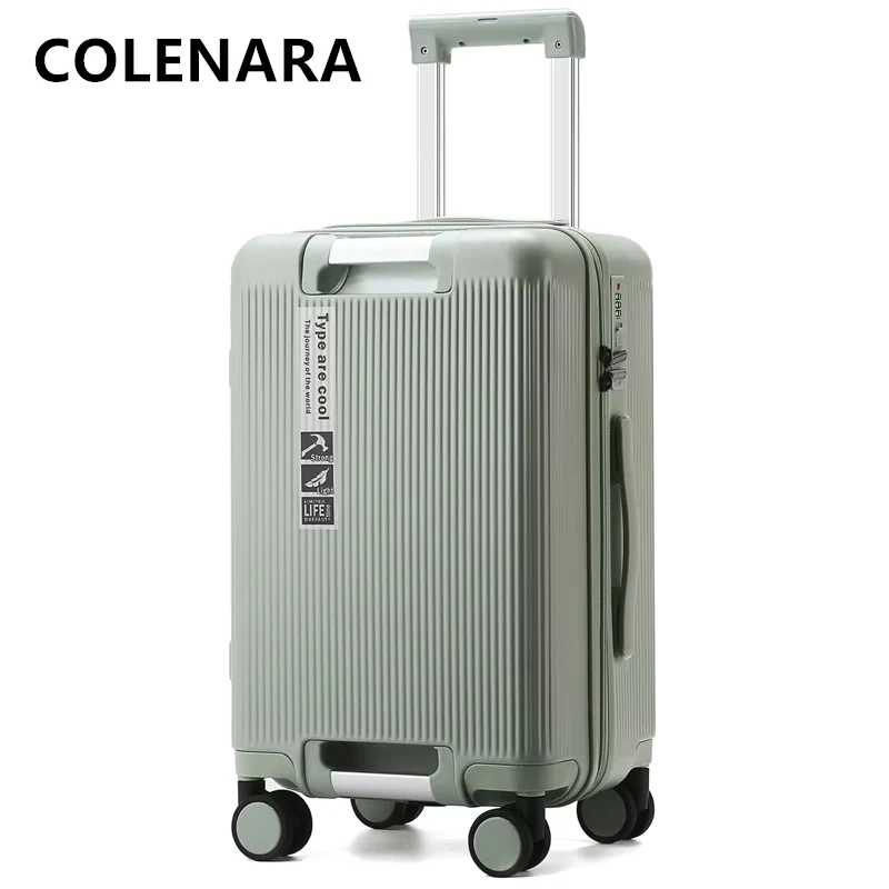 COLENARA Rolling Luggage ABS+PC Boarding Case Women's Trolley Case Trolley Style Travel Bag 20