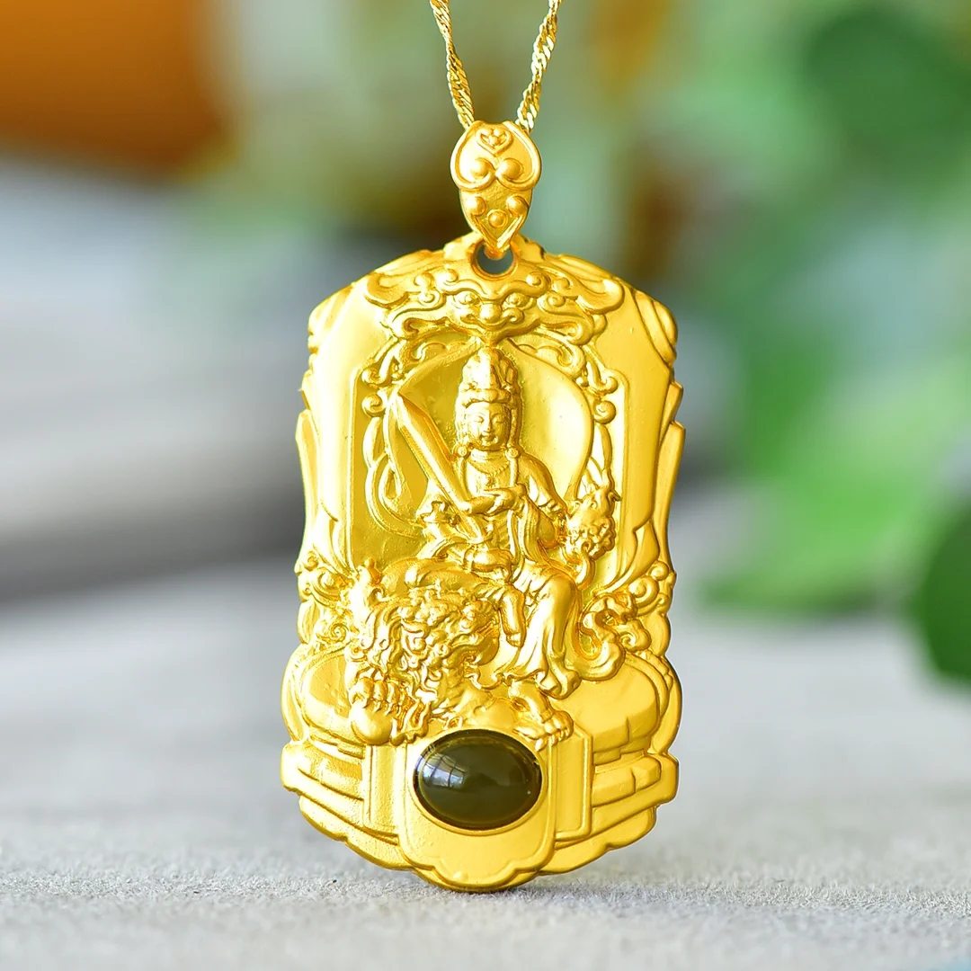 Natural Hetian Jade, Manjusri, bodhisattva, small fashion pendant wholesale