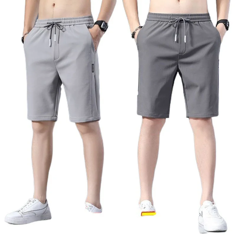 

Men's Summer Ice Silk orts Thin Spor Casual Loose Fit Five-Quarter Length Qui Dry Versatile Comfortable Straight Leg Pants
