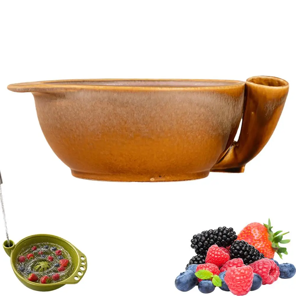  Self Spinning Berry Washer Vortex Fruit Cleaning Bowl Strawberry Blueberry Washing Drainer Kitchen Colander Swirl Design Tool - view 2