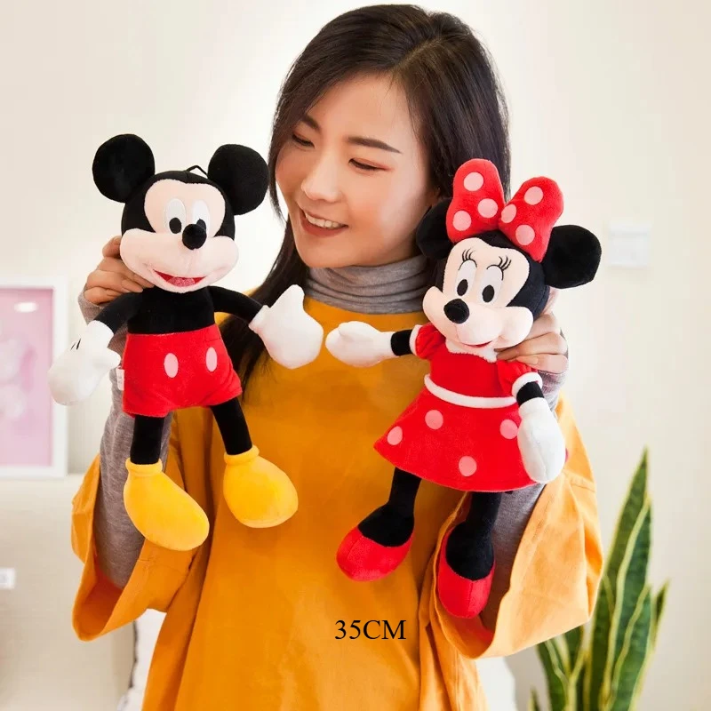 

Плюшевые куклы Disney с Микки Маусом и Минни, игрушки для детей, подарок на день рождения, Рождество, милые подарки с Микки Маусом, украшения для дома