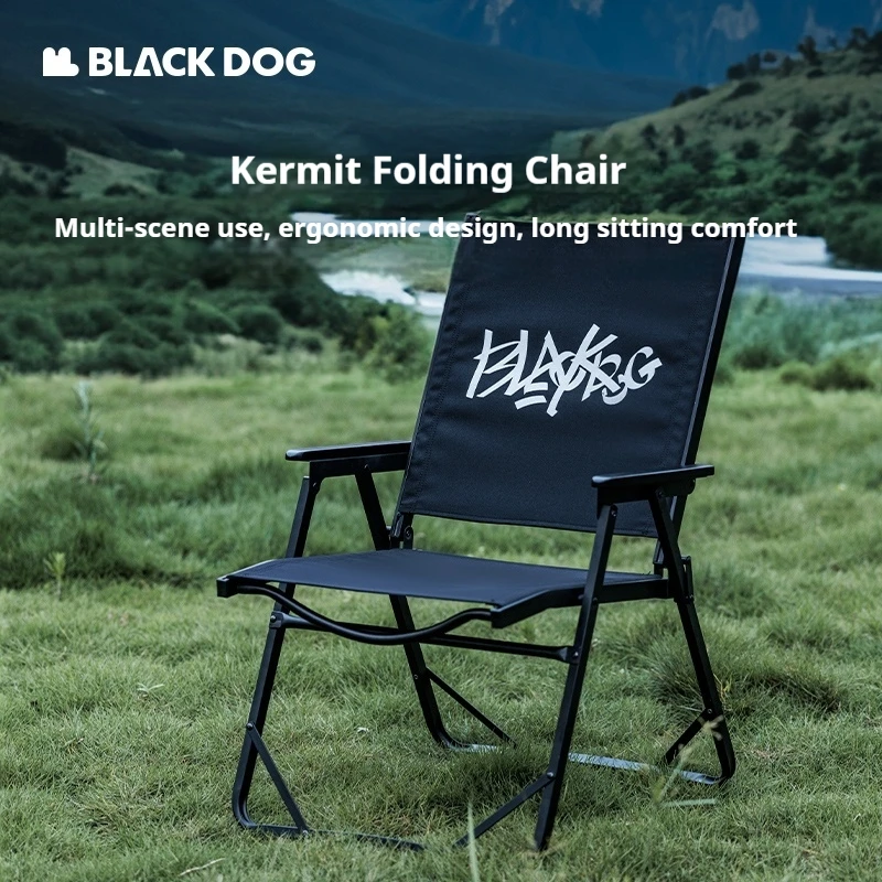 Naturehike BLACKDOG Kermit Folding Chair 600D Carbon Steel Aluminum Pipe Bearing 120kg Camping Fishing Outdoor Widened Seat