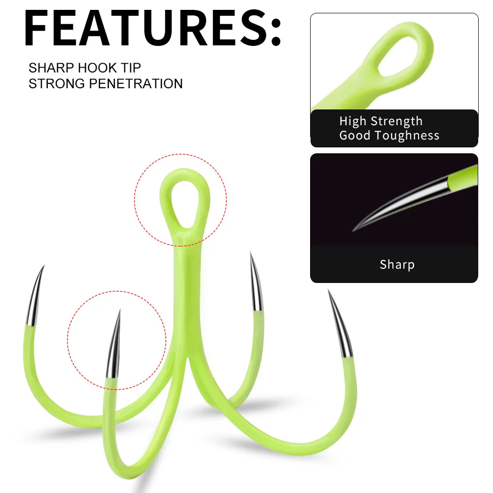 

Sea fishing glow-in-the-dark four hook barb free iron plate hook four anchor hook 16# 18# grappling hook Fork hook squid hook 10