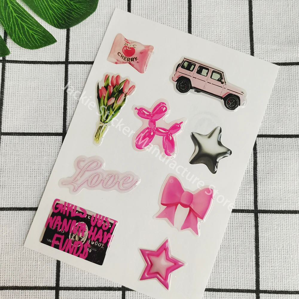 3D phone case sticker personalized resin label popular decorative crystal gel logo jelly cute DlY epoxy shapes waterproof