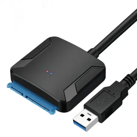 SATA to USB 3.0 Adapter Cable 12V Power Adapter Included SATA III Hard Drive Disk Converter UASP Support for3.5/2.5 Inch SSD HDD