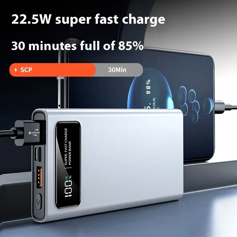 باور بانك 10000 مللي أمبير في الساعة 22.5 وات شاحن سريع للغاية سعة كبيرة طاقة متنقلة بطارية خارجية محمولة لهاتف آيفون وسامسونج جديد