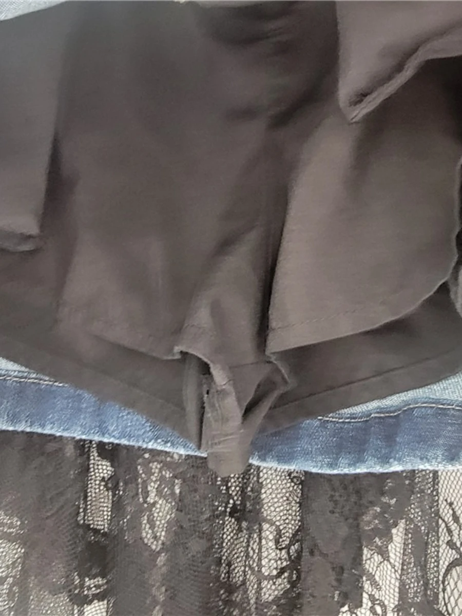 TWOTWINSTYLE Colorblock Spliced Lace Sexy Skirt Female High Waist Slimming Hot Girl Irregular Women's Skirts Style Fashion New