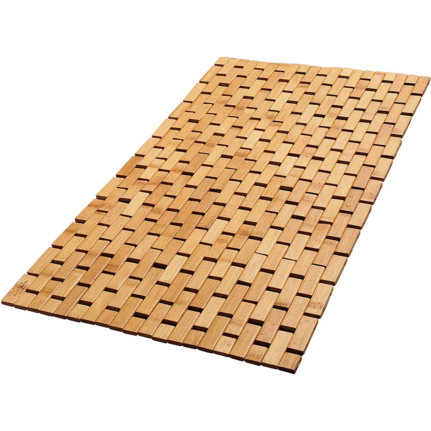 

Bamboo Bath Mat for Bathroom Foldable Wooden Bathmat - Sauna Spa Tub Steps and Floor Accessories