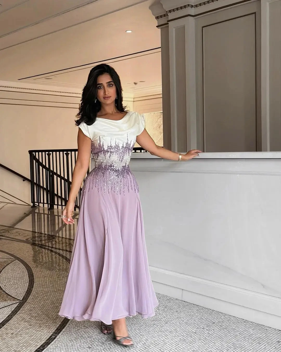 Jirocum Sleeveless O Neck Prom Gowns Women's Pleated Beaded Party Dress Evening Gown Ankle Length Formal Occasion Dresses 2025