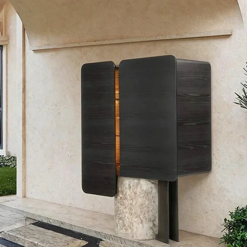 Italian Wine Cinet Light And High End Sense Ization Against Wall Marble Er