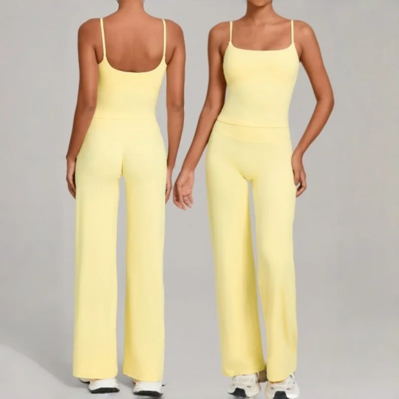 

Women's Nude Slimming Yoga Set Beautiful Back High Elasticity Versatile Fitness Suit Outdoor Sports and Leisure Running Set