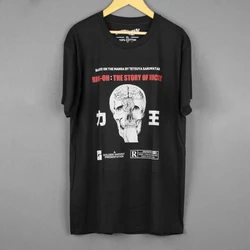 Riki Oh T-Shirt The Story of Ricky Hong Kong Cult Movie Fist Skull Cotton Tee Washed Long Sleeves Men's Clothing Short Shirt