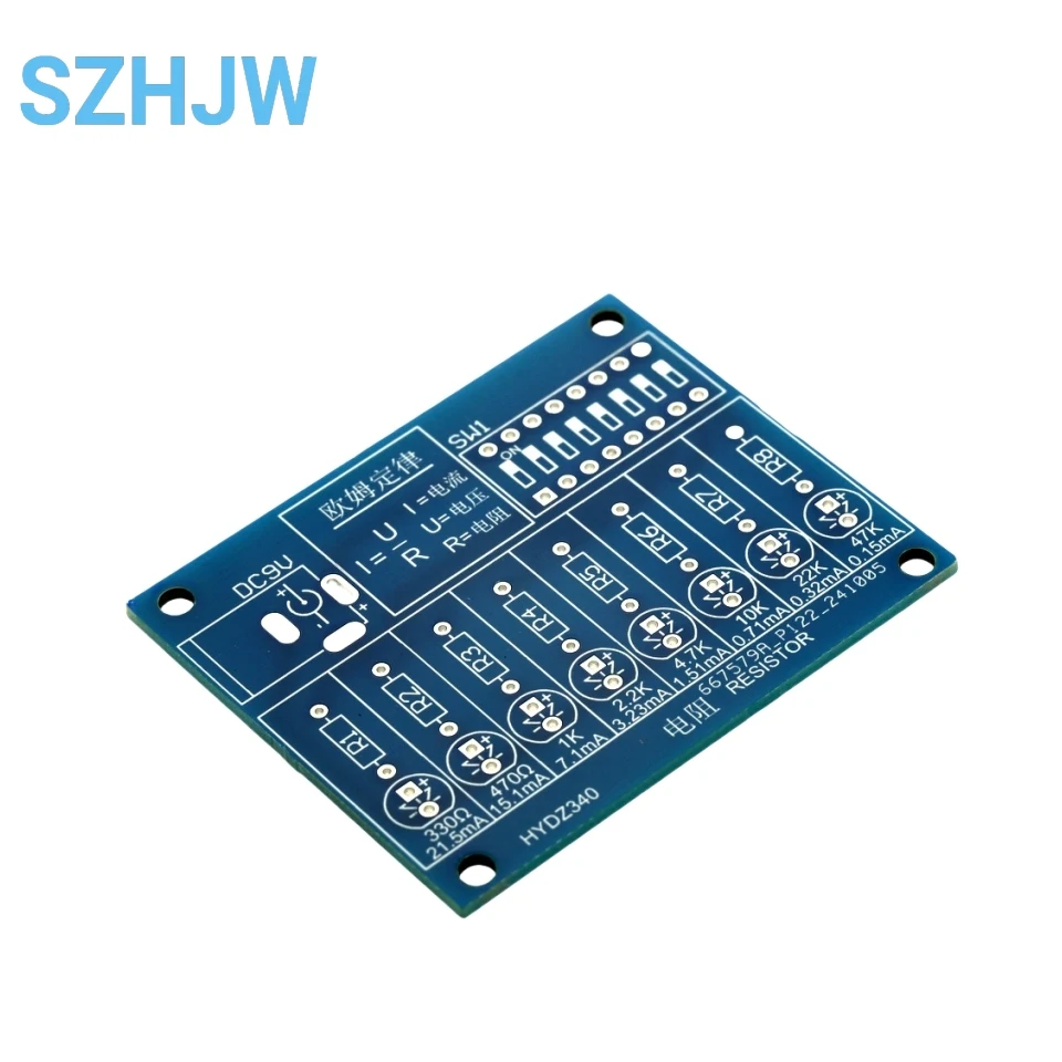 DIY Soldering Practice Kit DC 9V LED Current Test Ohm Electronic Manufacturing DIY Parts Experiment Training Teaching Kit