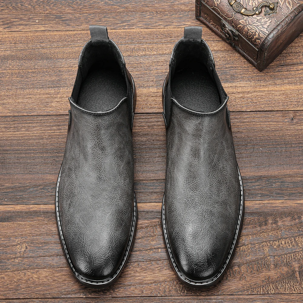 40~46 Men Chelsea Boots Brand Retro Comfortable 2024 Fashion Men Boots #KD5241