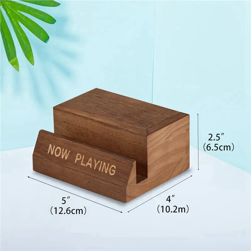A36T-3X Wooden Vinyl Record Holder Display Stand - Tabletop Now Playing Album Cover Holder- Single CD Stand LP Display Shelf