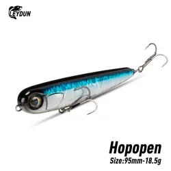 LEYDUN HOPOPEN Floating New Fishing Lures 95mm Pencil Top water Surface Saltwater Hard Baits Dog walking Sea Bass Wobblers Lure