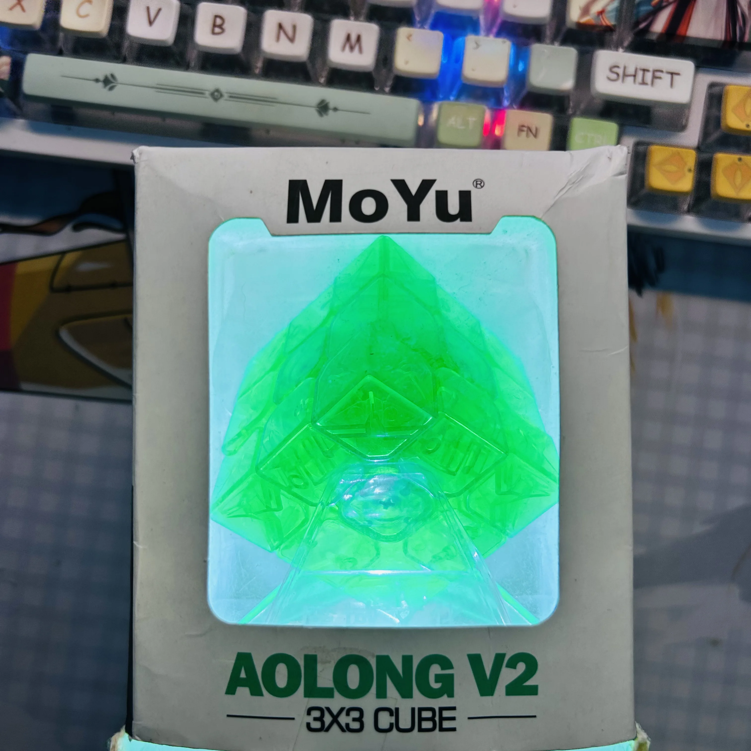 Edición limitada Moyu Cube AoLong V2 3x3 verde transparente mágico 3x3x3 Speed Cube Fidget Toys Cubo mágico rompecabezas