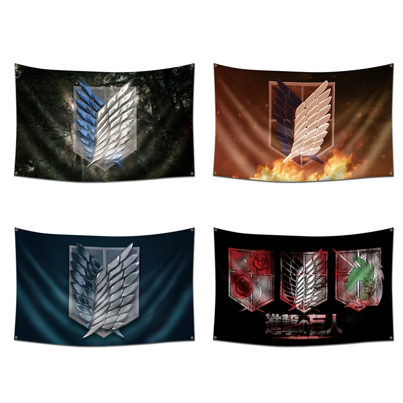 

3X5 FT Attack on Titan Eren Tapestry Anime Wall Hanging Room Decor Cartoon Cloth Wall Tapestry Bedroom Background Accessories