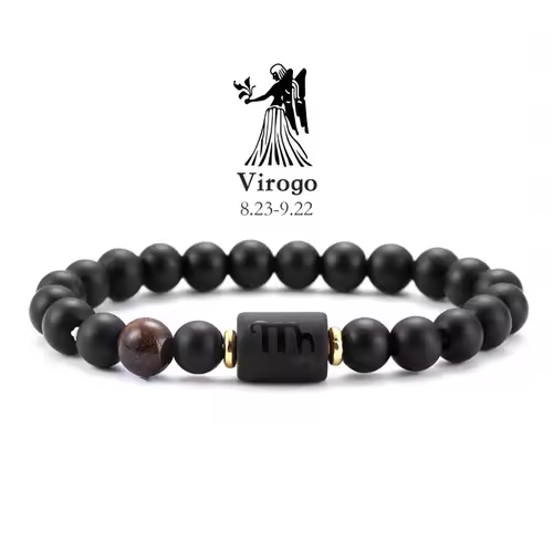 12 Zodiac Bracelets Natural Stone Cancer Virgo Leo Libra Bracelet Couples Friendship Gifts Bracelets jewelry pulsera hombre - Image 36