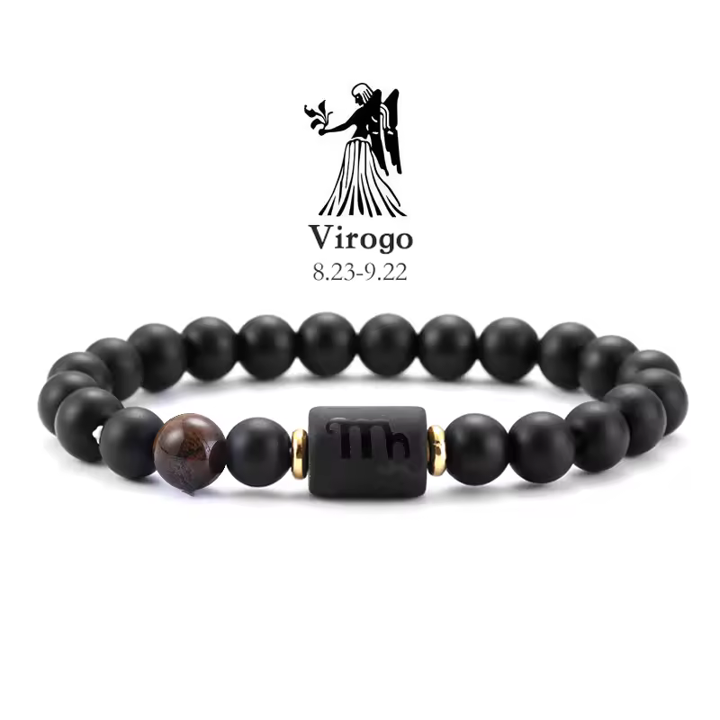 12 Zodiac Bracelets Natural Stone Cancer Virgo Leo Libra Bracelet Couples Friendship Gifts Bracelets jewelry pulsera hombre - Image 36