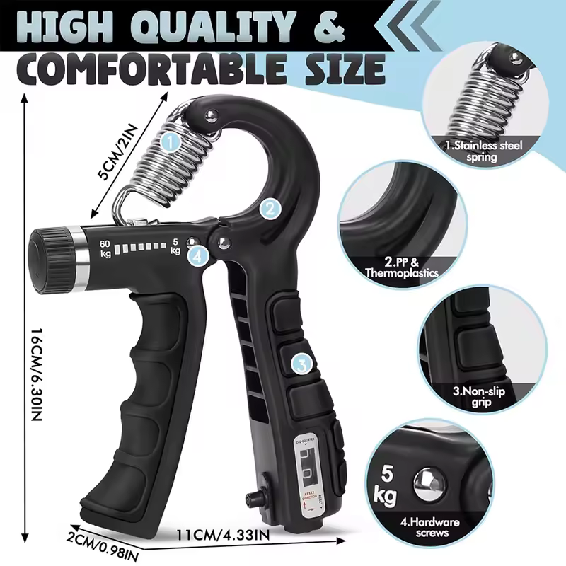 5-60Kg Adjustable Heavy Hand Gripper Fitness Hand Exerciser Grip Wrist Training Finger Gripper Hand Strengthener for Patient - Image 2