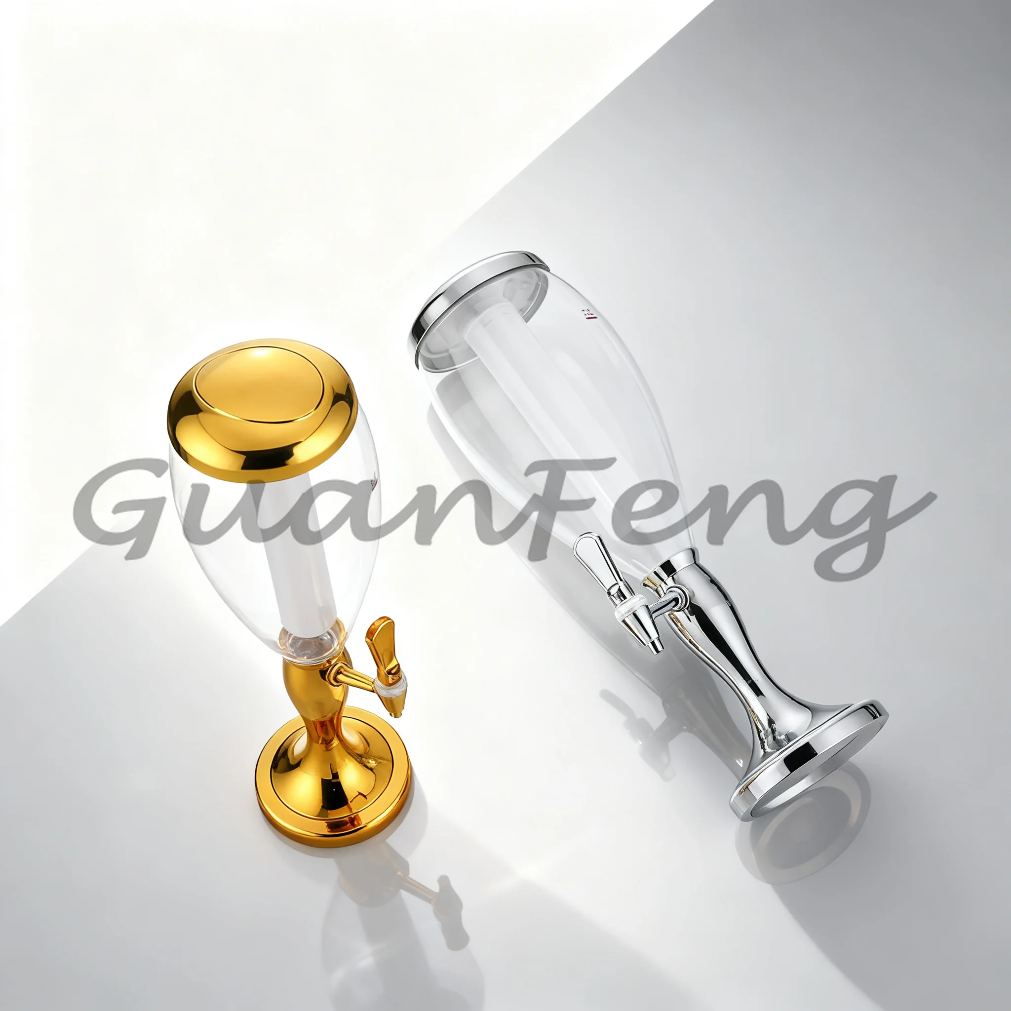 Multifunctional 3L Beer Dispenser Tower, Ice Cold Tube Beverage Tower with Color Changing LED Lights